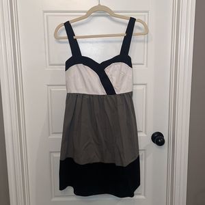 BeBop Gray, Black & White Color Block Dress